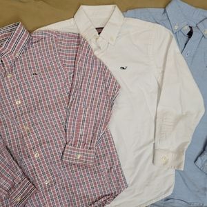 3 Vineyard Vines Boys Button Down Dress /Whale Shirts 4T/5